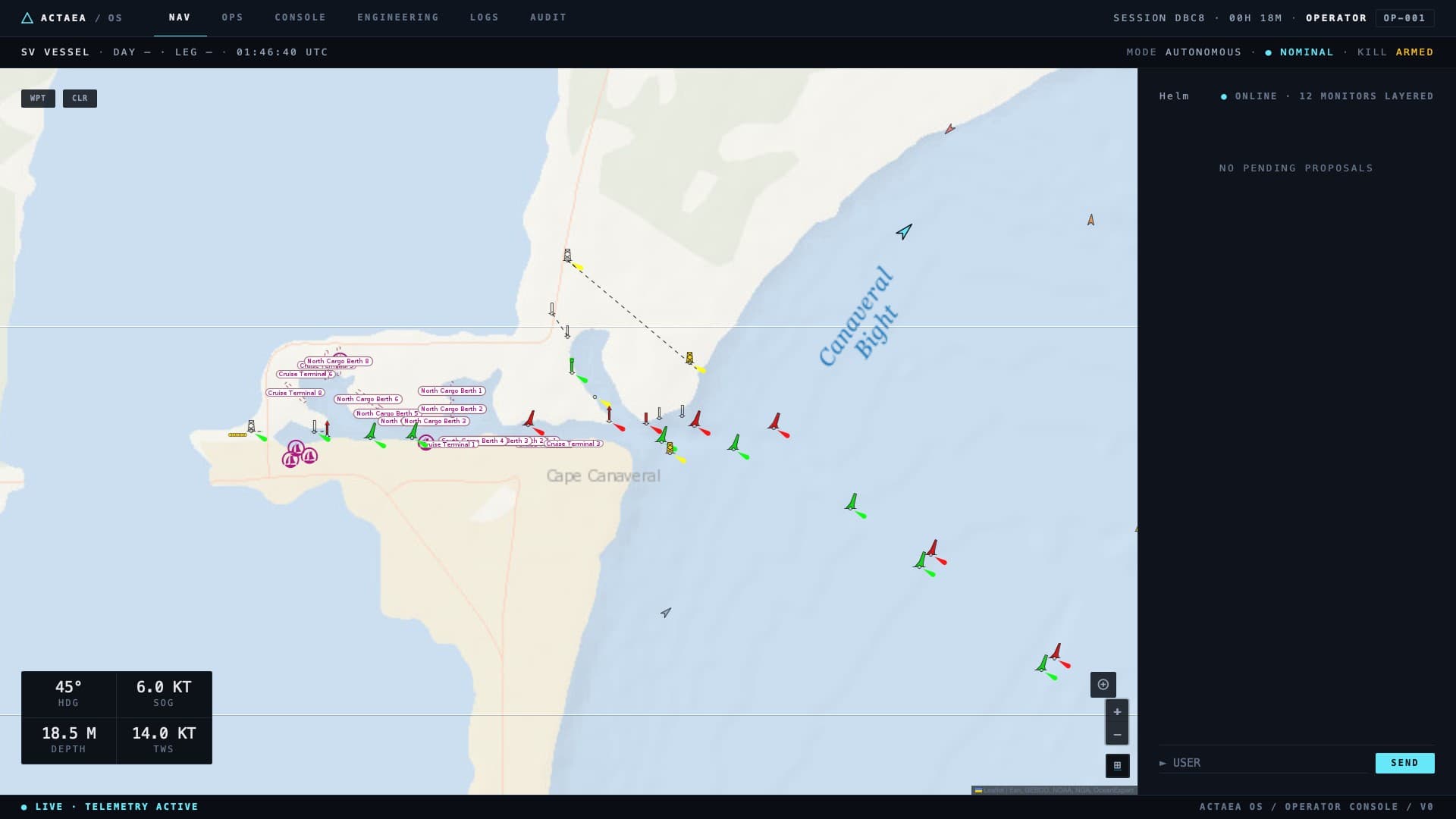 Actaea OS — Operator Console (NAV view)